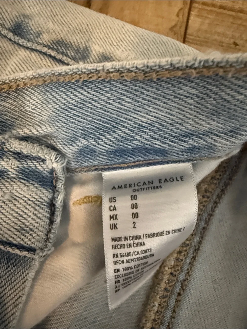 American Eagle Outfitters Light Blue Distressed Denim Jean Shorts